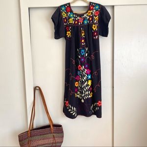 Vintage Mexican Embroidered Tunic Dress